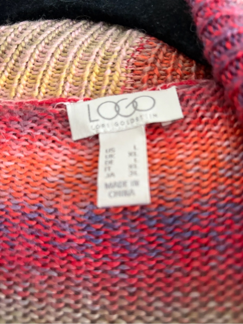 Multicolor Knit Women's Sweater - Pink/Orange Blend by Logo